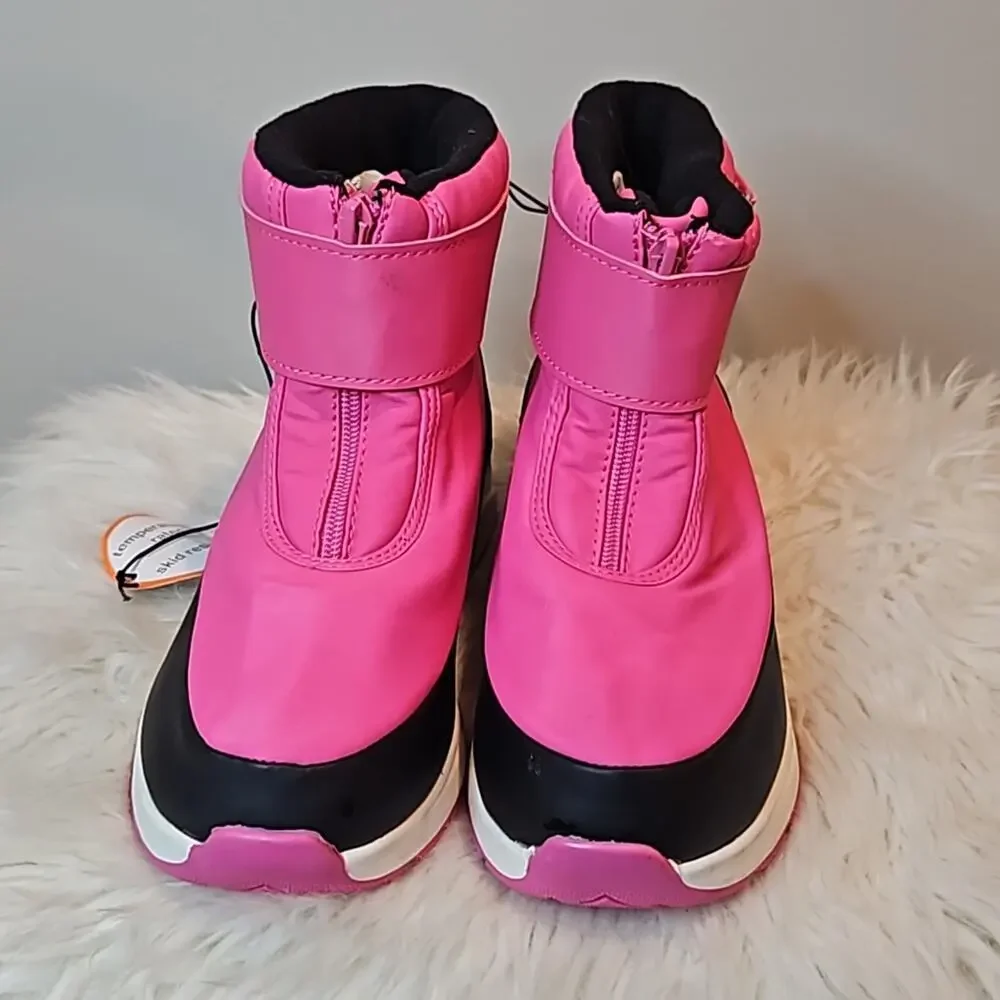 NWT Wonder Nation Girls Pink Zip Front Temperature Rated Winter Boots